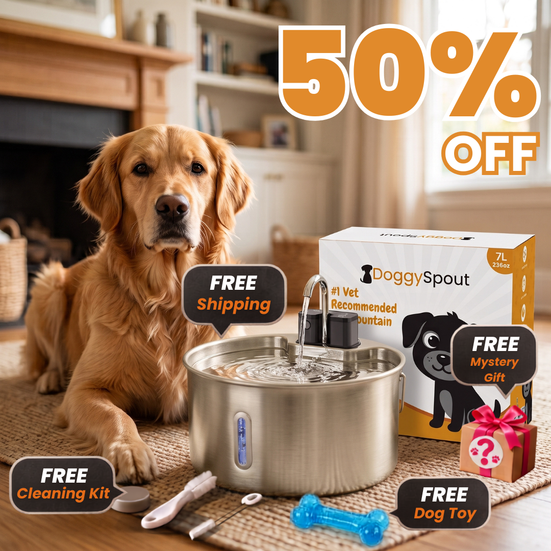 The DoggySpout fountain with its free gifts